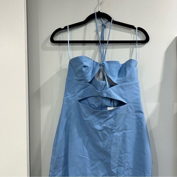 ZARA NWOT   blue cutout dress - Picture 2 of 7